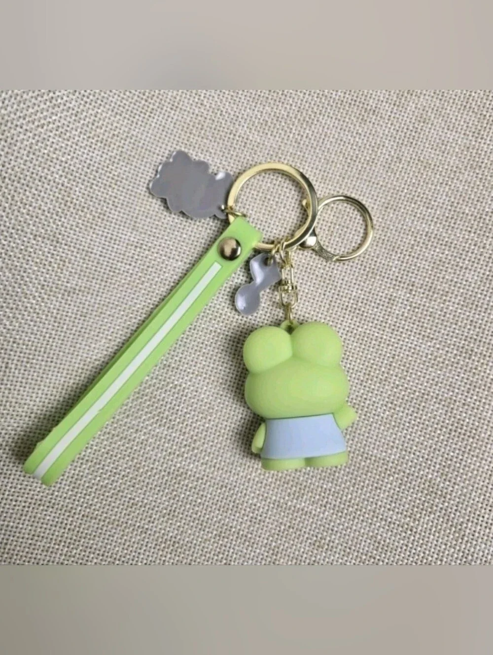 3D Figure Keroppi Keychain Wristband Frog Bag Charm Keyring